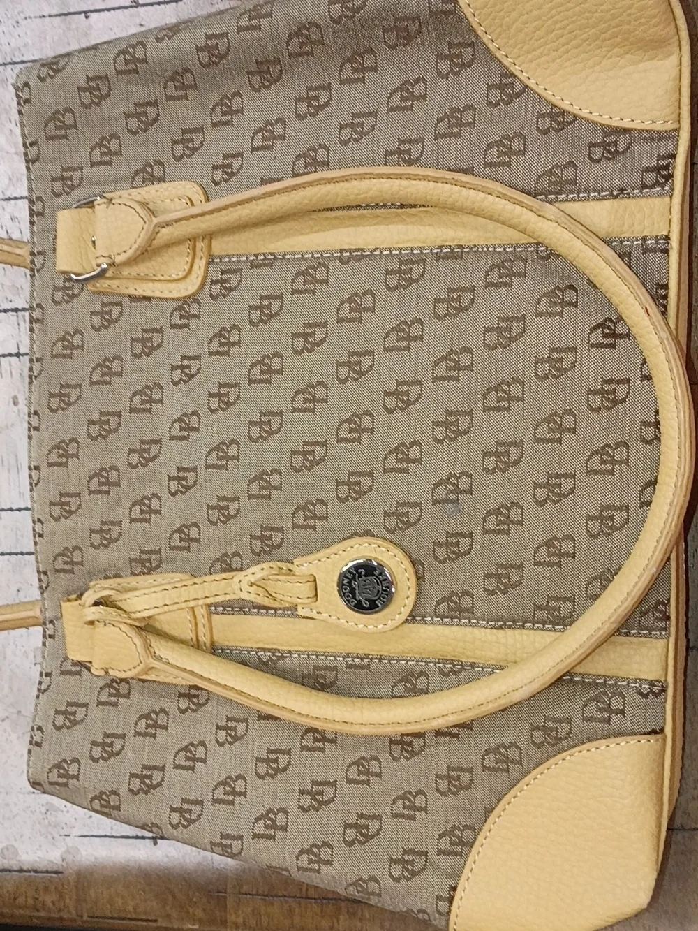 Coach Yellow Pebble Leather Shoulder Bag with Gold-Tone Charm
